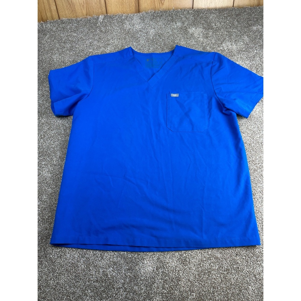 FIGS Mens 2‎ Pocket Technical Collection Scrub Top Size XL Blue
